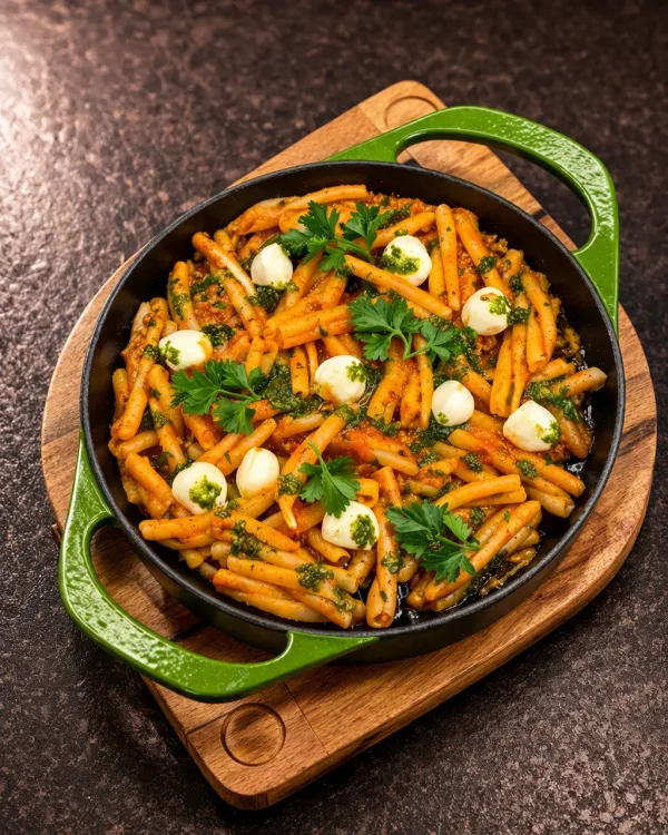 Domates Soslu & Fesleğenli Casarecce Makarna