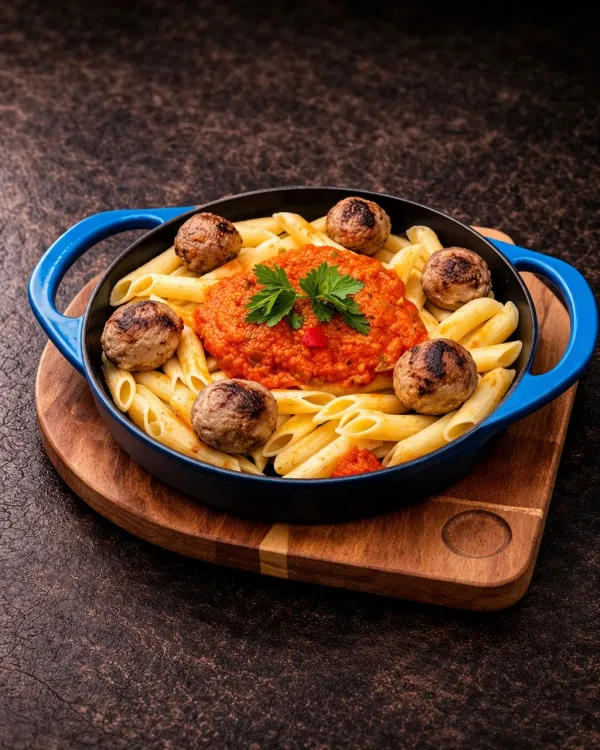 Köfteli Mantarlı Penne